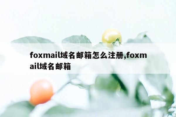 foxmail域名邮箱怎么注册,foxmail域名邮箱